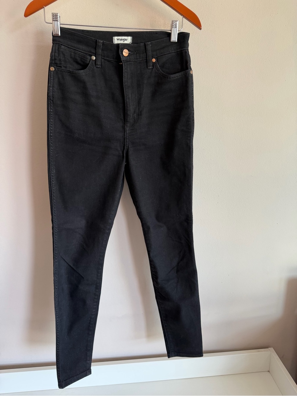 Wrangler Wriggler High Rise Skinny Jeans Black W26 L28 W2H04823Y